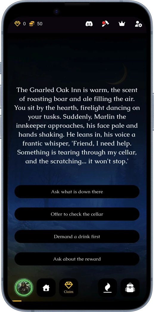 Master of Dungeon choice screen